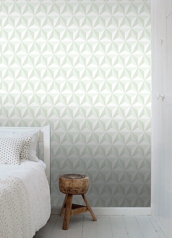 4060-138913 Adella Sage Geometric Wallpaper