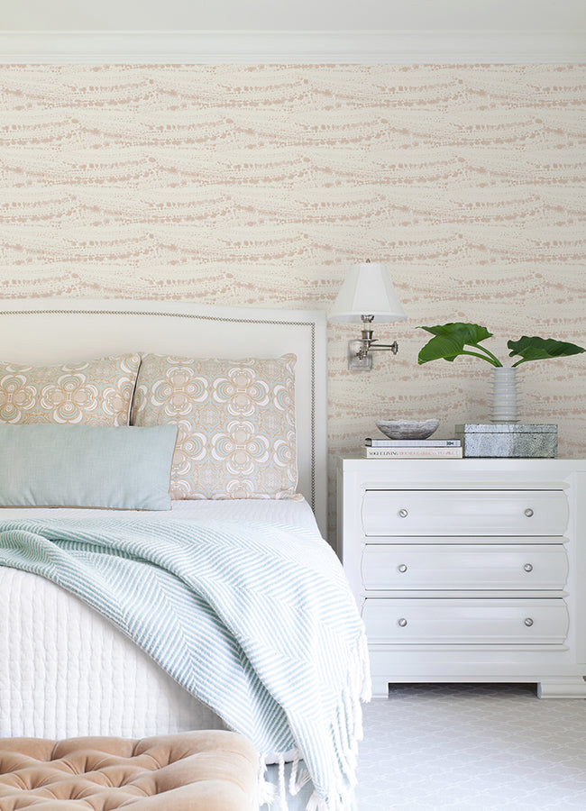 4071-71047 Rannell Peach Abstract Scallop Wallpaper