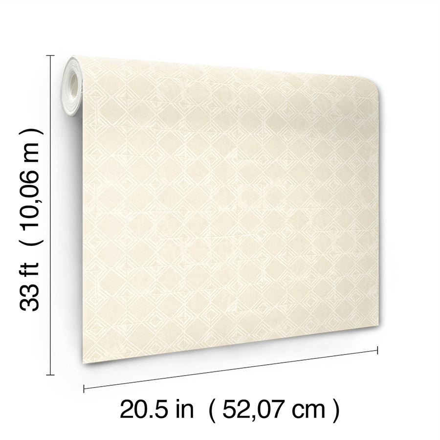3125-72307 Button Block Taupe Geometric Wallpaper
