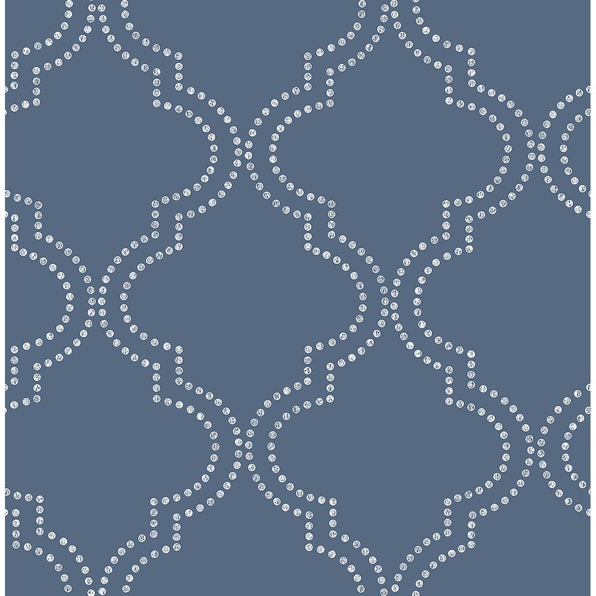 2625-21803 Tetra Blue Quatrefoil Wallpaper