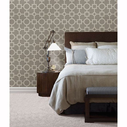 2625-21810 Matrix Taupe Geometric Wallpaper
