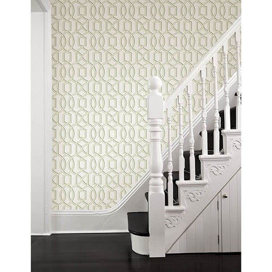 2625-21813 Quantum Green Trellis Wallpaper