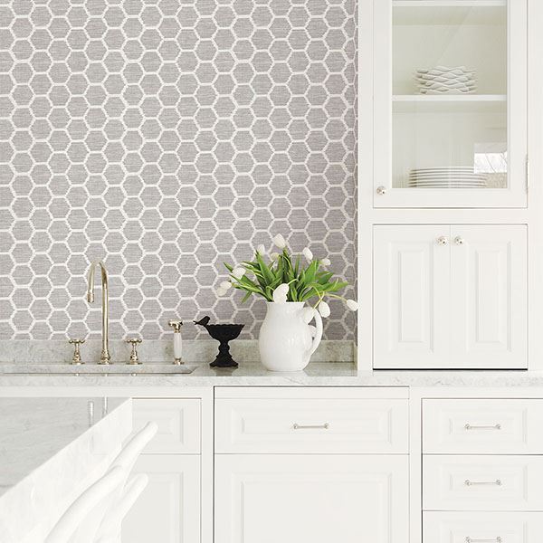 2793-24711 Aura Lavender Honeycomb Wallpaper