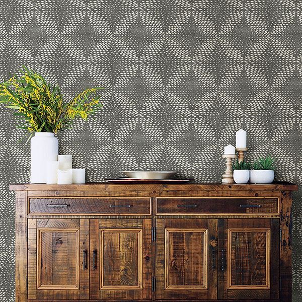 2793-24730 Ethos Pewter Abstract Wallpaper