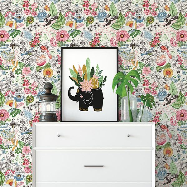 2821-12801 Whimsy Multicolor Fauna Wallpaper