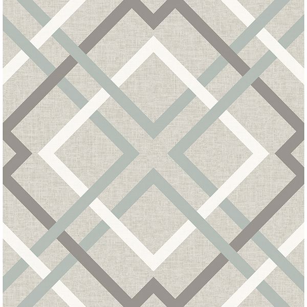 2904-22649 Saltire Taupe Geometric Wallpaper