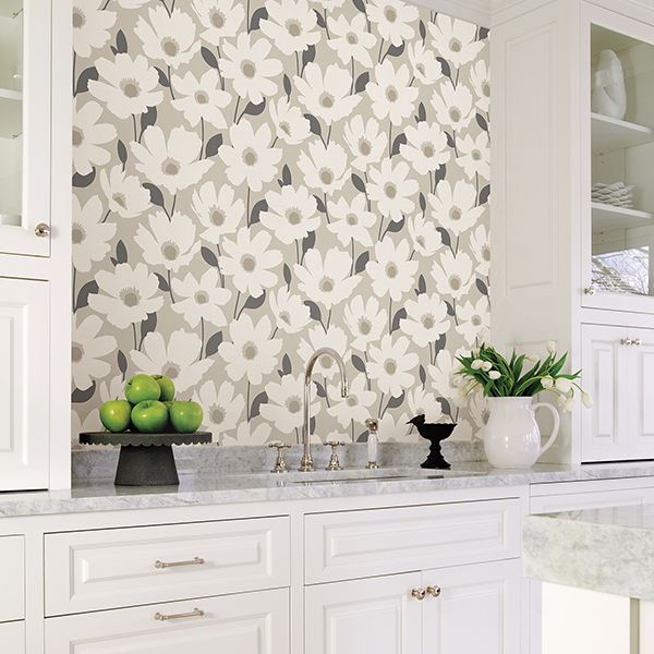 2904-25675 Astera Beige Floral Wallpaper