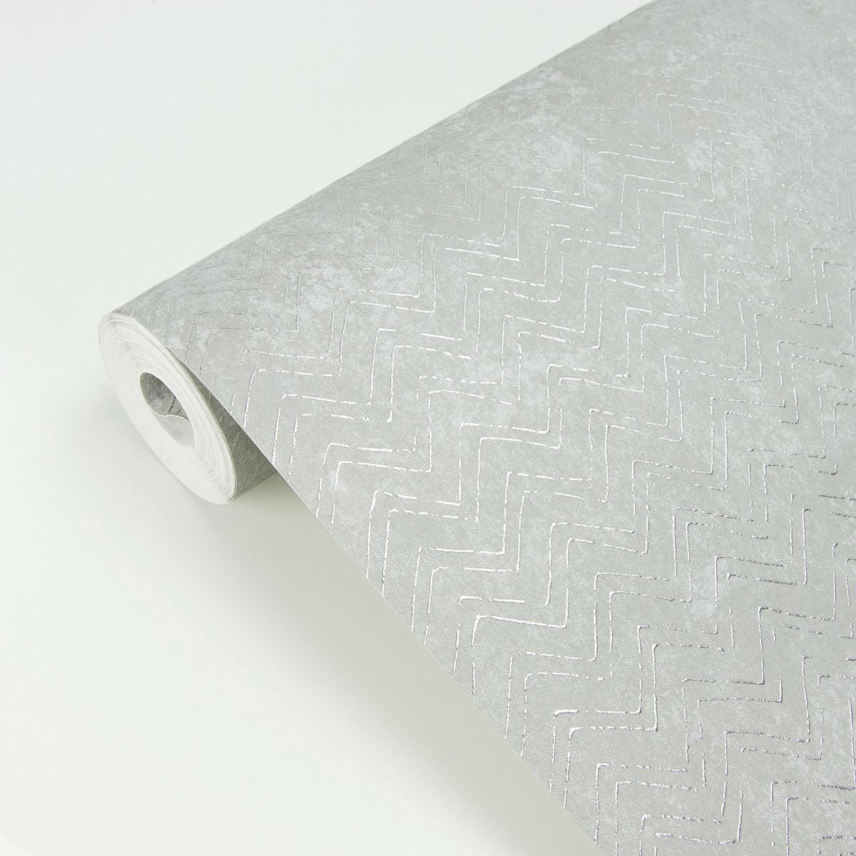 2927-00607 Luna Silver Distressed Chevron Wallpaper