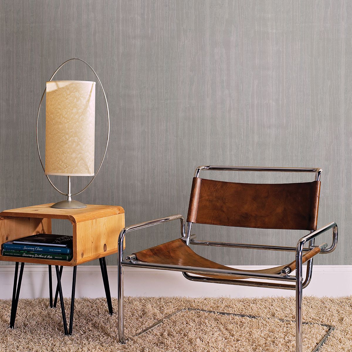 2927-10105 Nova Silver Faux Wood Wallpaper