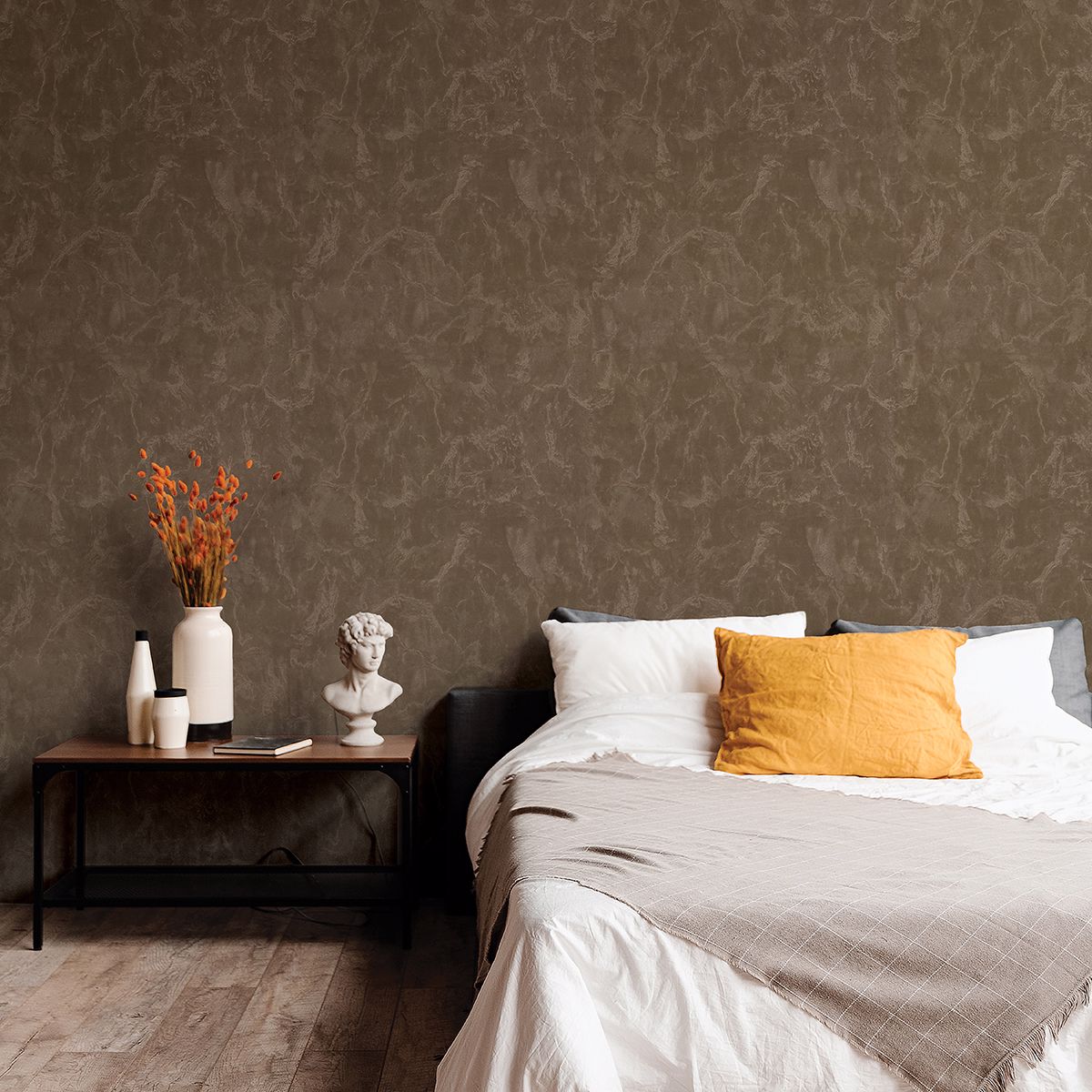 2927-12003 Crux Chocolate Marble Wallpaper