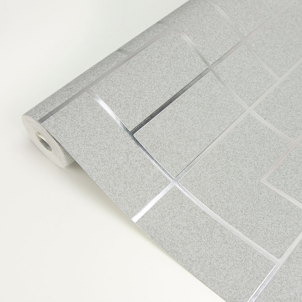 2927-42491 Mason Silver Geometric Wallpaper