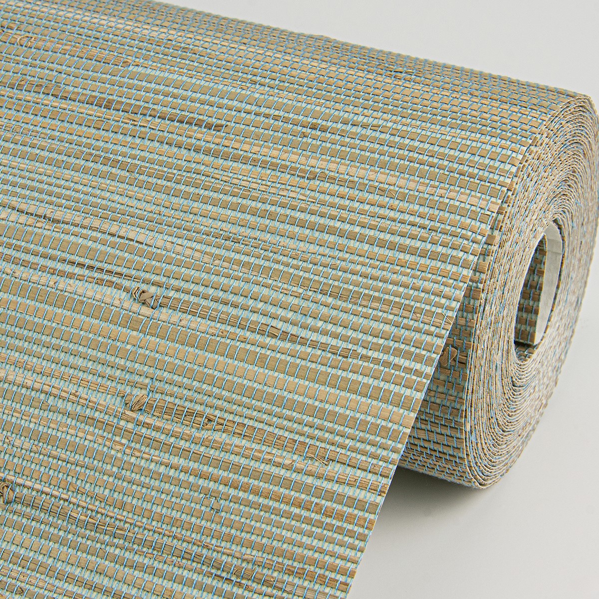 2972-65437 Jeong Teal Knotted Weave Grasscloth Wallpaper