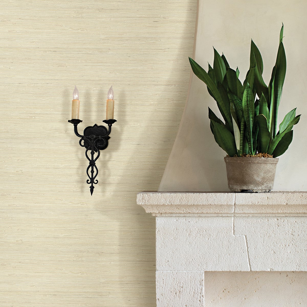 2972-65651 Battan Cream Jute Grasscloth Wallpaper