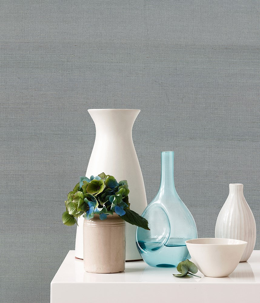 2972-80013 Mirador Light Blue Sisal Grasscloth Wallpaper