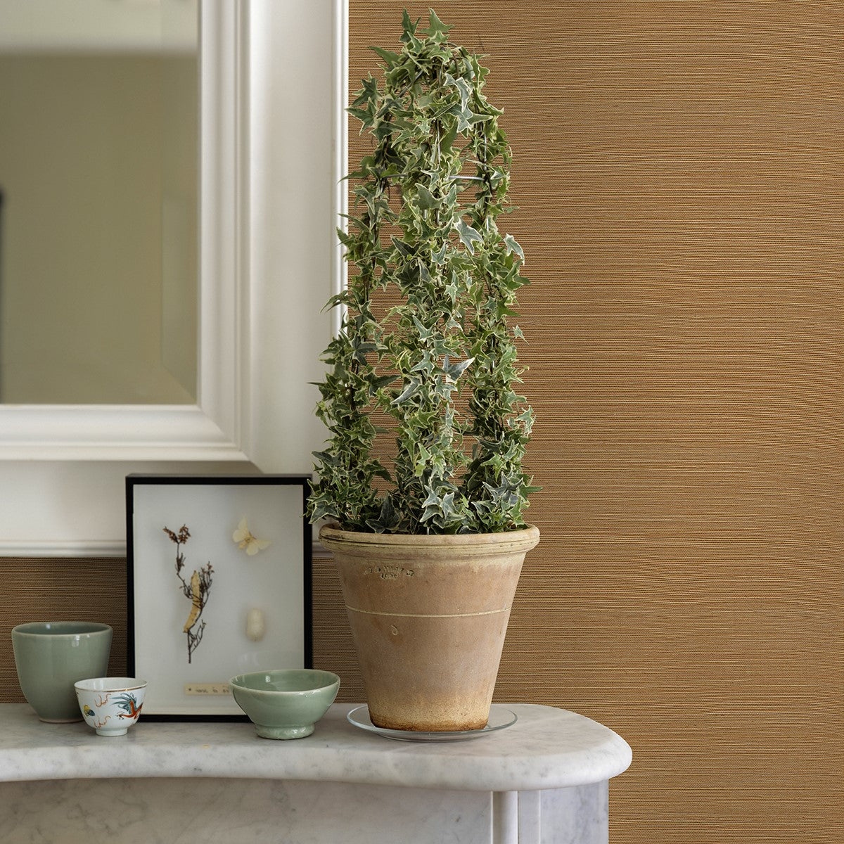 2972-86121 Aiko Orange Sisal Grasscloth Wallpaper