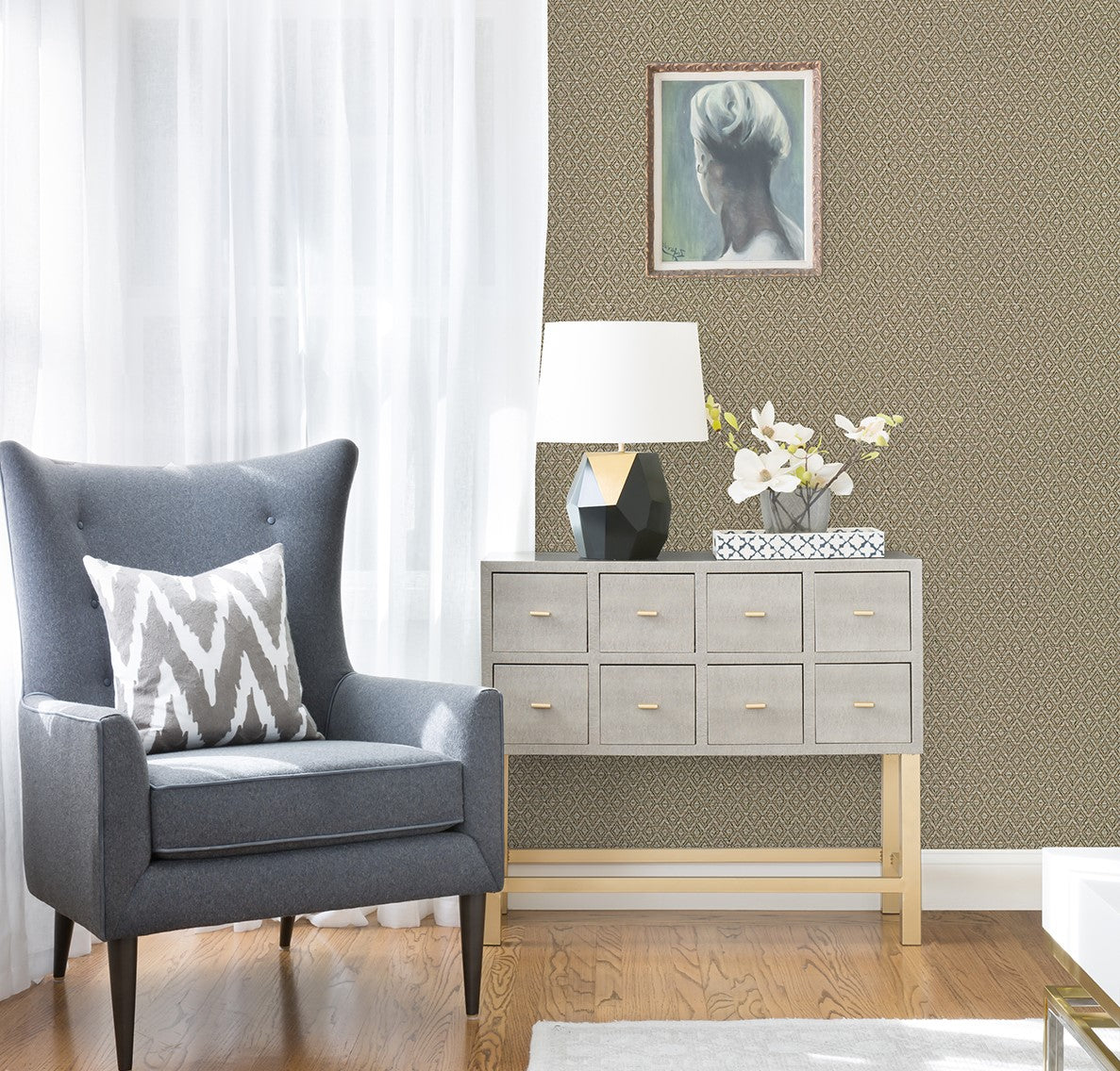 2972-86147 Hui Light Brown Paper Weave Grasscloth Wallpaper
