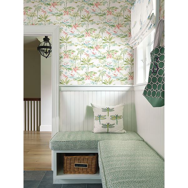 3113-12071 Lagoon Green Watercolor Wallpaper