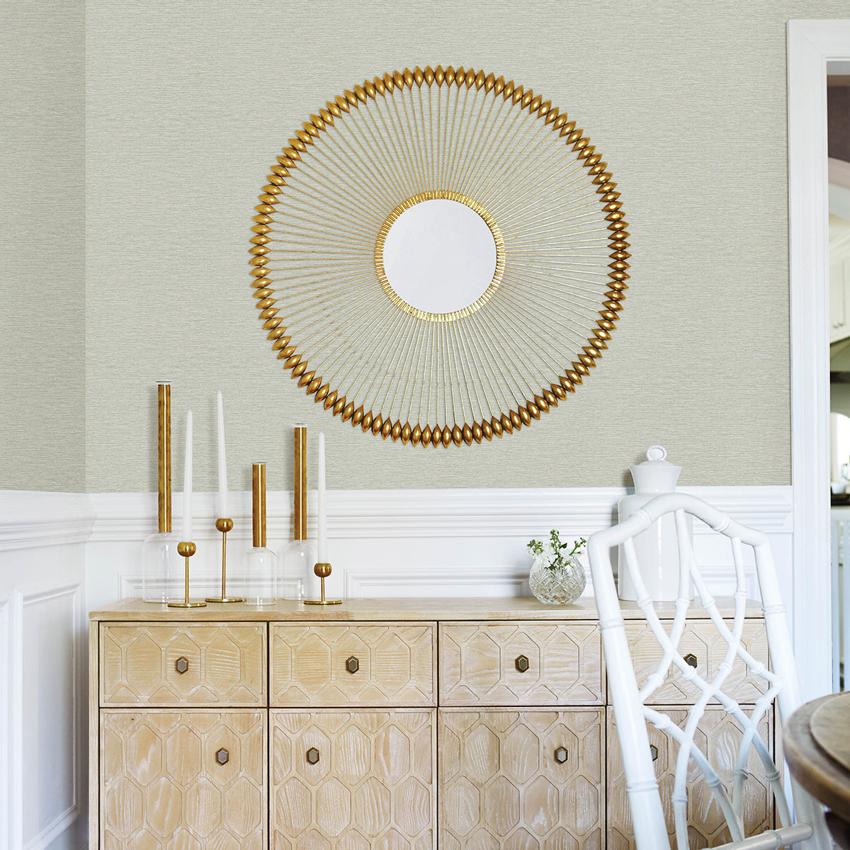 3122-10222 Gump Teal Faux Grasscloth Wallpaper