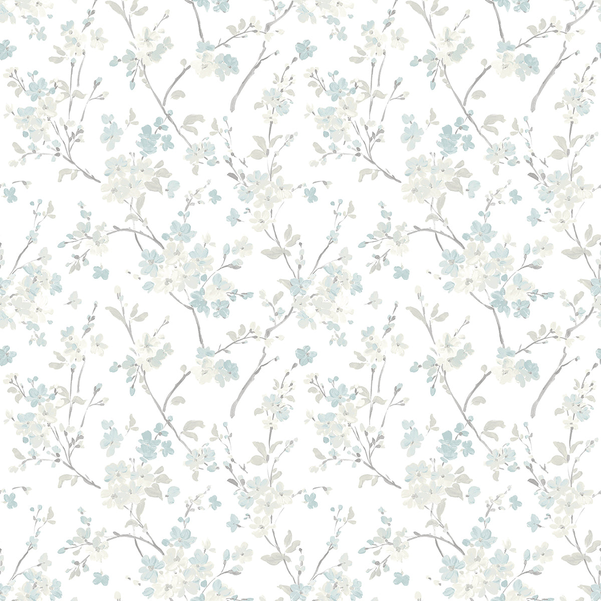 3122-10910 Glinda Aqua Floral Trail Wallpaper