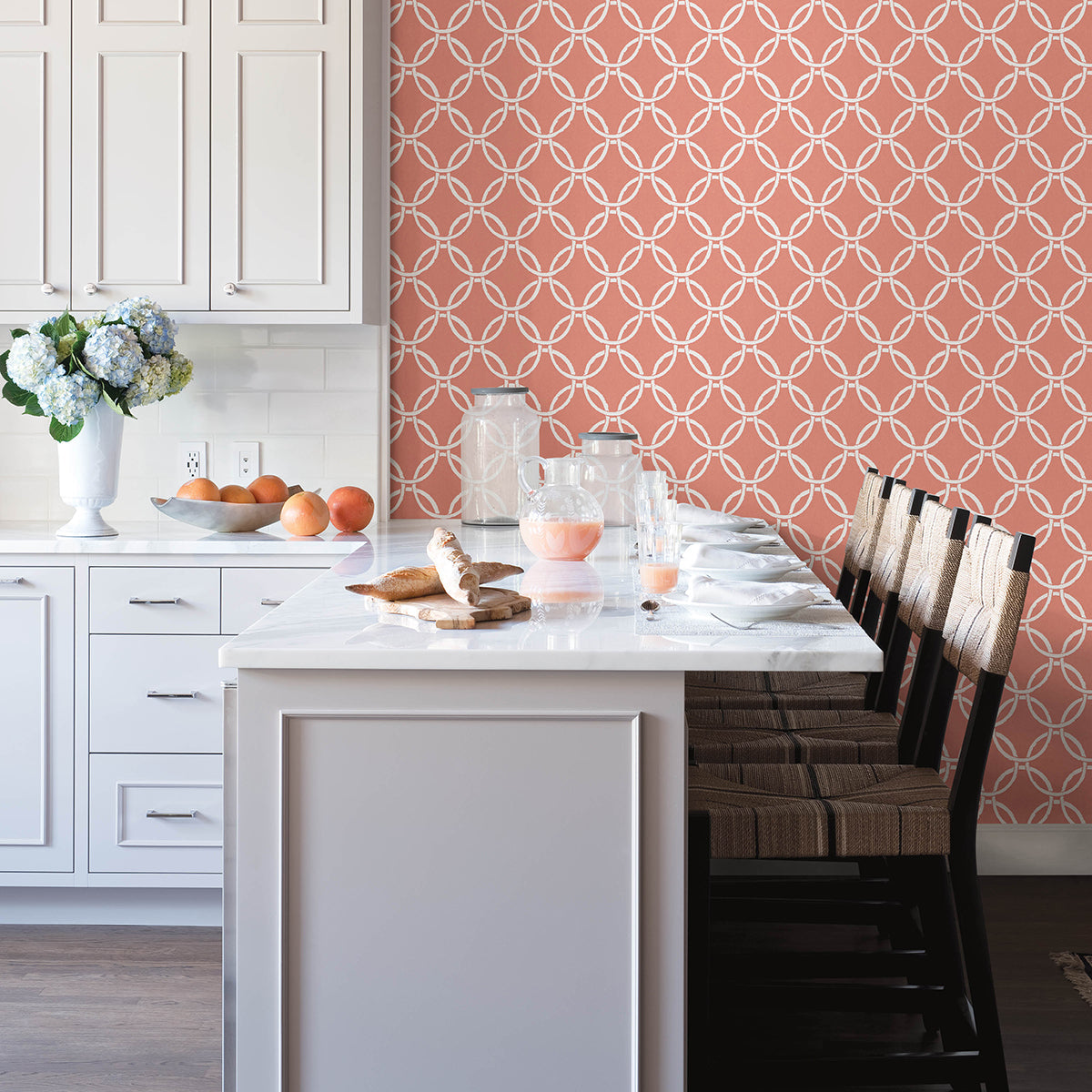3122-11001 Quelala Coral Ring Ogee Wallpaper