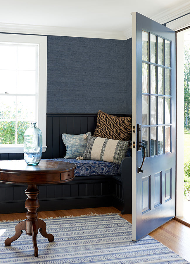 4071-70055 Balantine Navy Weave Wallpaper