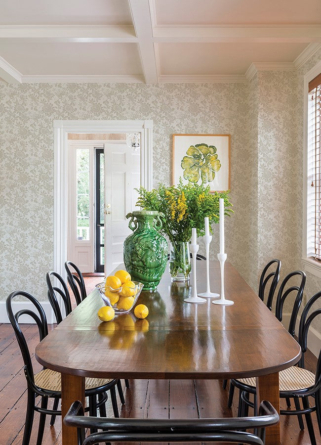 4074-26633 Helen Taupe Floral Trail Wallpaper