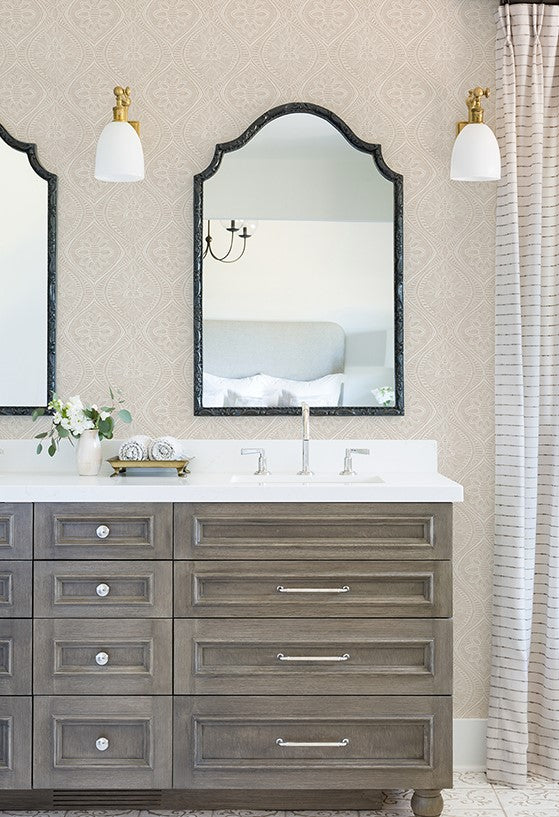 4074-26640 Scout Blush Floral Ogee Wallpaper