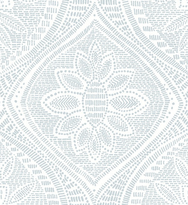 4074-26642 Scout Light Blue Floral Ogee Wallpaper