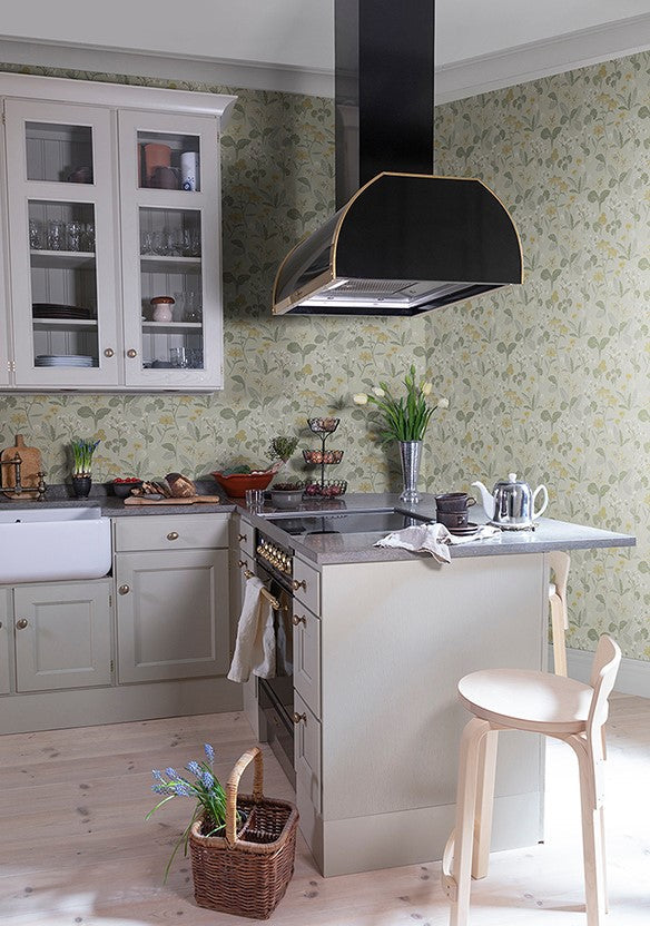 4080-92134 Magdalena Light Green Dandelion Wallpaper