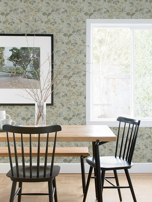 4080-92134 Magdalena Light Green Dandelion Wallpaper