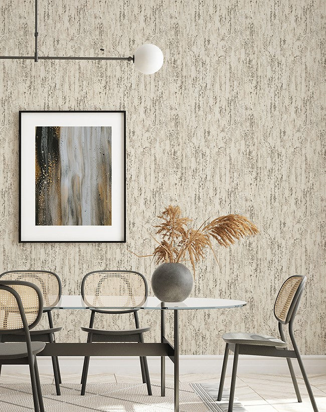 4096-554052 Colm Beige Birch Textured Wallpaper