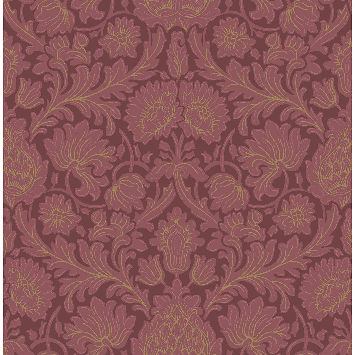 M1680 Bamburg Red Floral Wallpaper