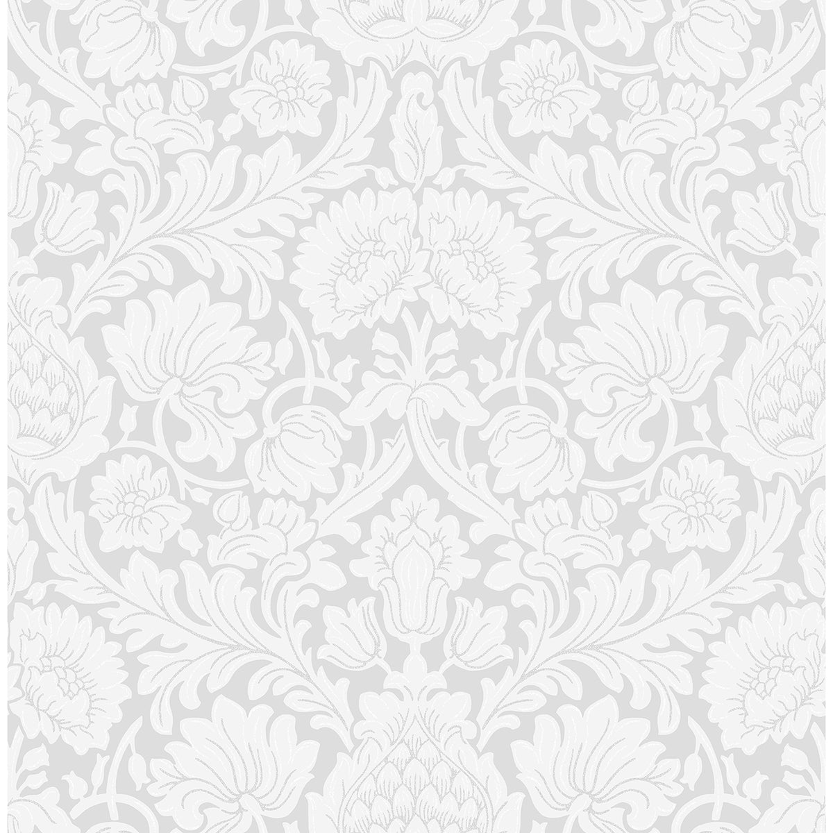 M1683 Bamburg Grey Floral Wallpaper
