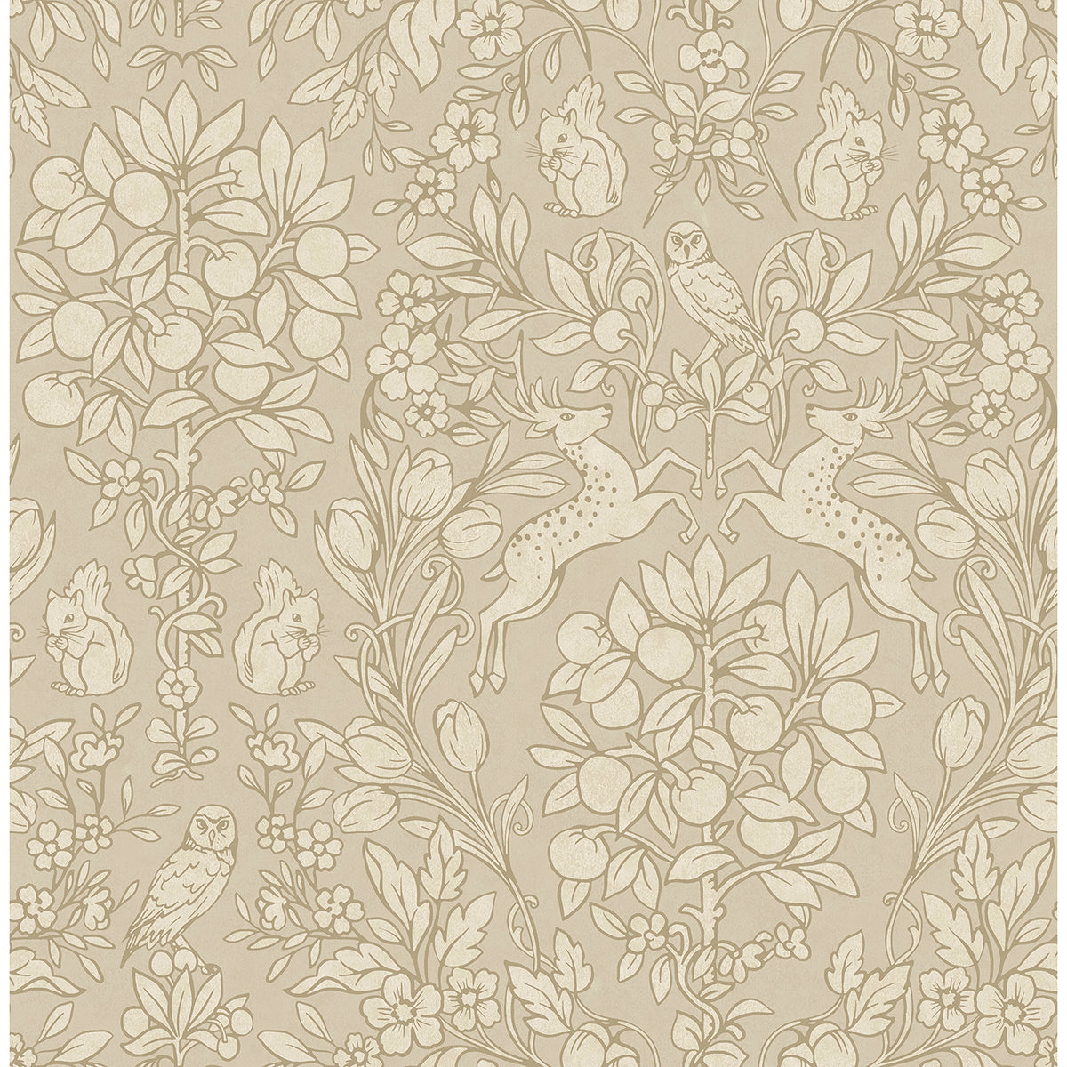 M1686 Richmond Taupe Floral Wallpaper