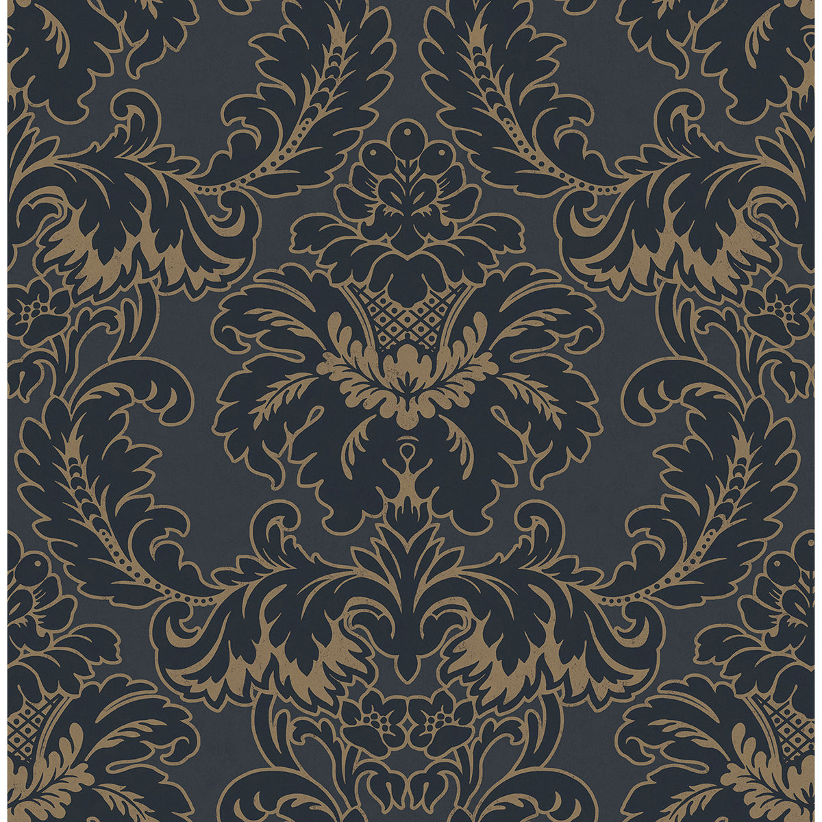 M1704 Windsor Blue Damask Wallpaper