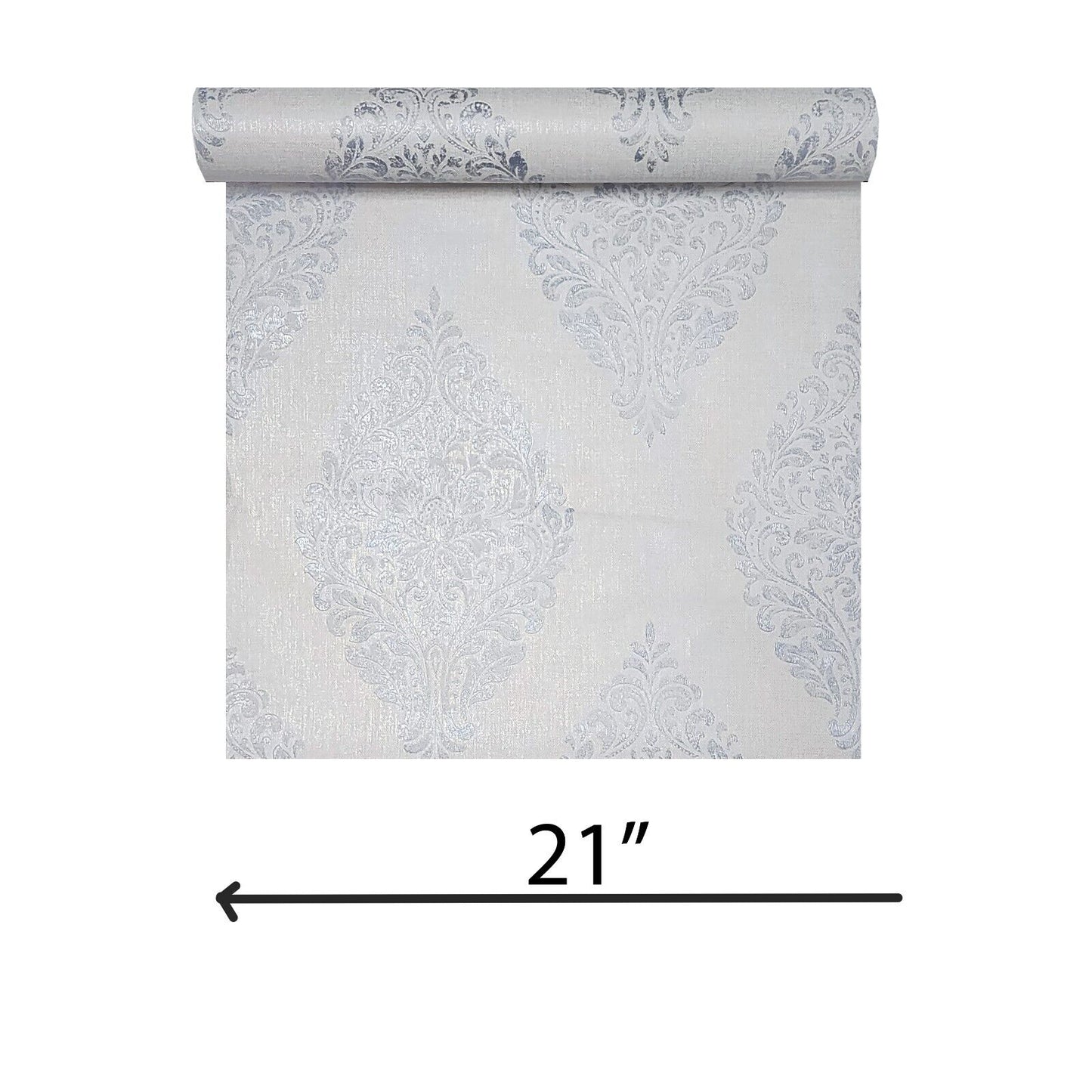 2834-25044 PASCALE LIGHT GREY MEDALLION WALLPAPER rolls Victorian wallcoverings