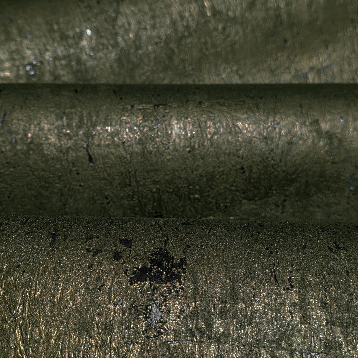 WM811KCS Real Natural cork organic dark Brass metallic black textured eco Wallpaper rolls