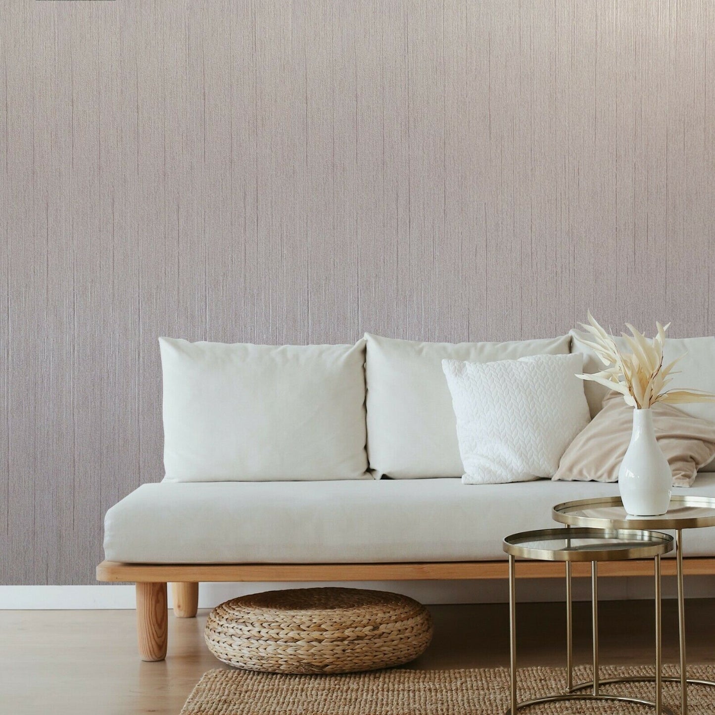 Z5553 Zambaiti Plain Rose tan gold metallic faux fabric Wallpaper