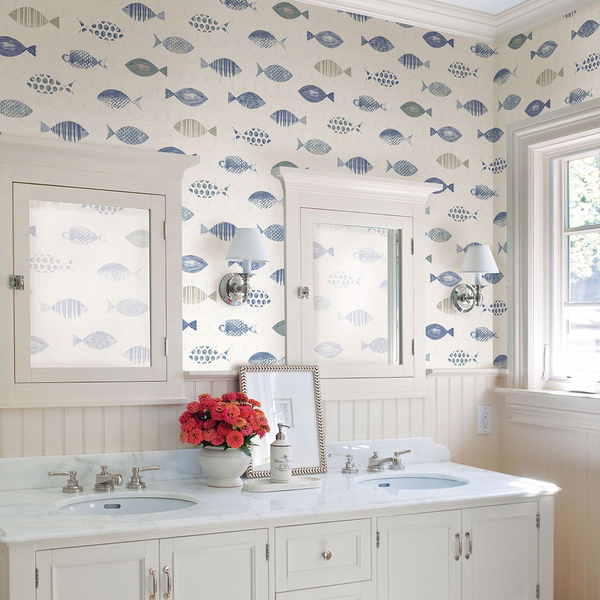 3120-12043 Key West Blue Sea Fish Wallpaper