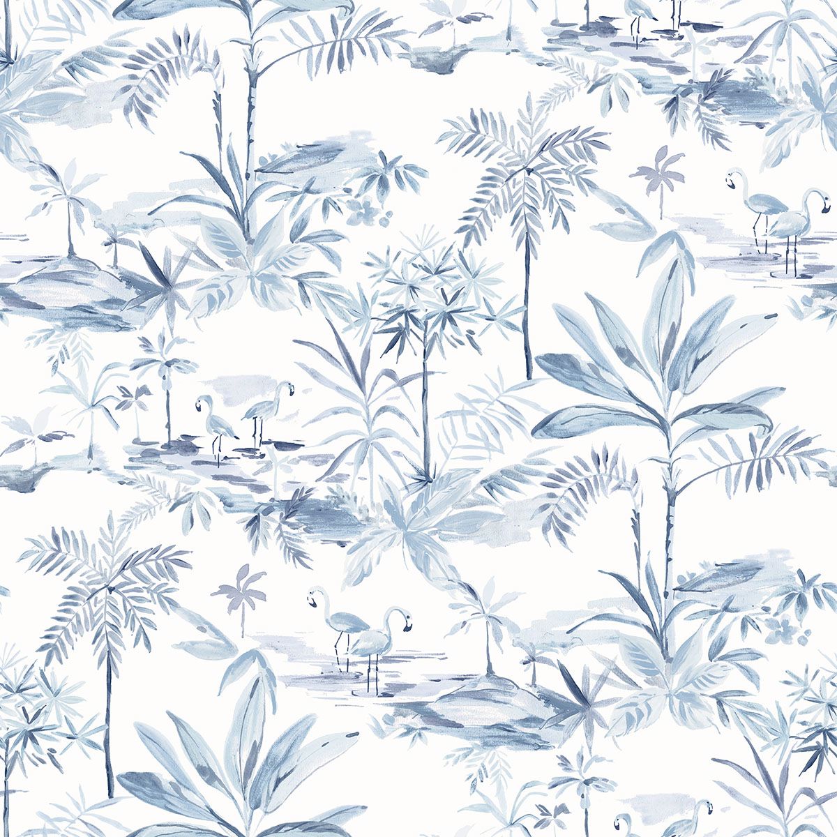 3120-12074 Lagoon Blue Scenic Island Wallpaper