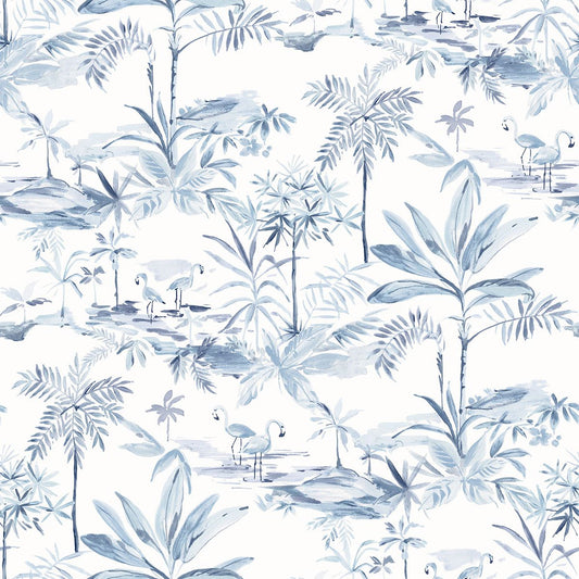 3120-12074 Lagoon Blue Scenic Island Wallpaper