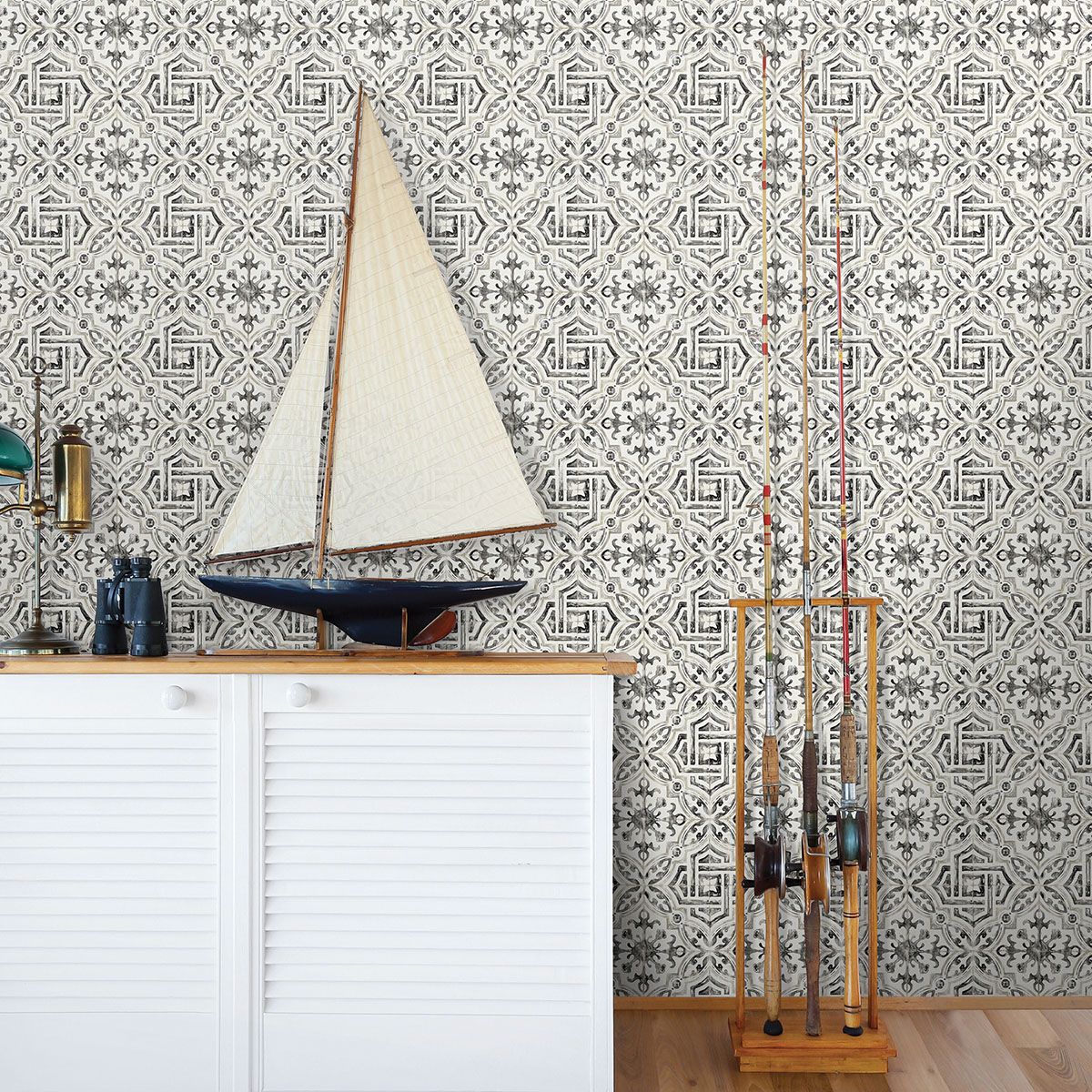 3120-12331 Sonoma Black Beach Tile Wallpaper