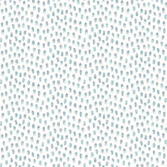 3120-13611 Sand Drips Aqua Painted Dots Wallpaper
