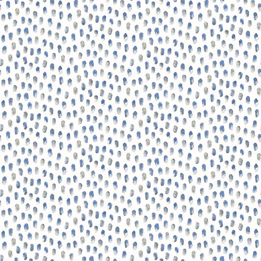 3120-13614 Sand Drips Blue Painted Dots Wallpaper
