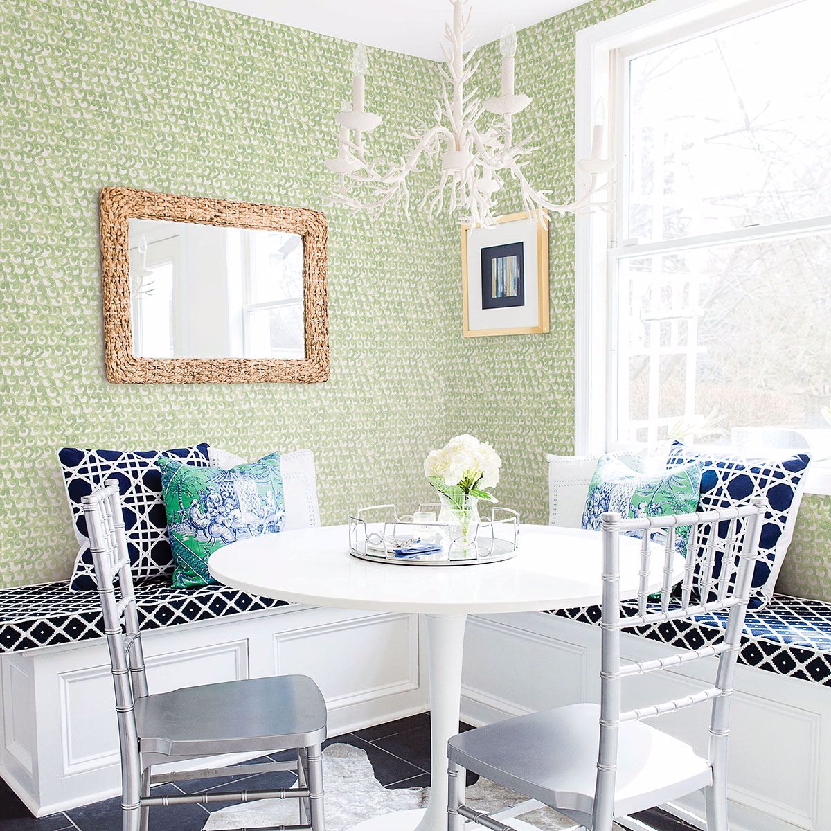 3120-13631 Saltwater Green Wave Wallpaper