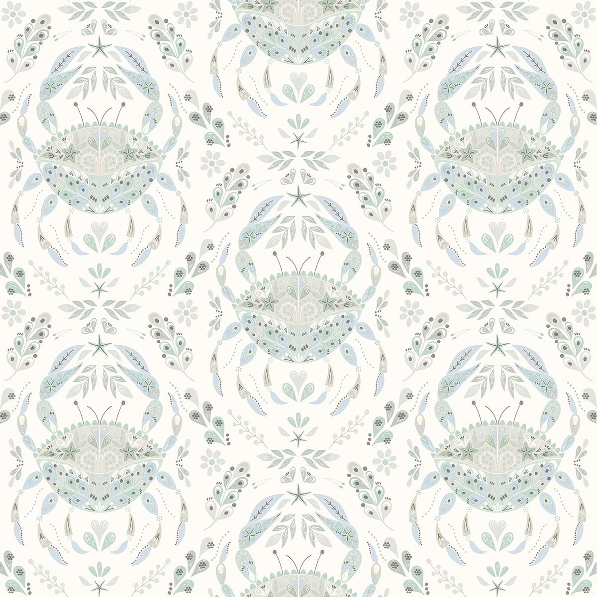 3120-13642 Annapolis Teal Crustacean Wallpaper
