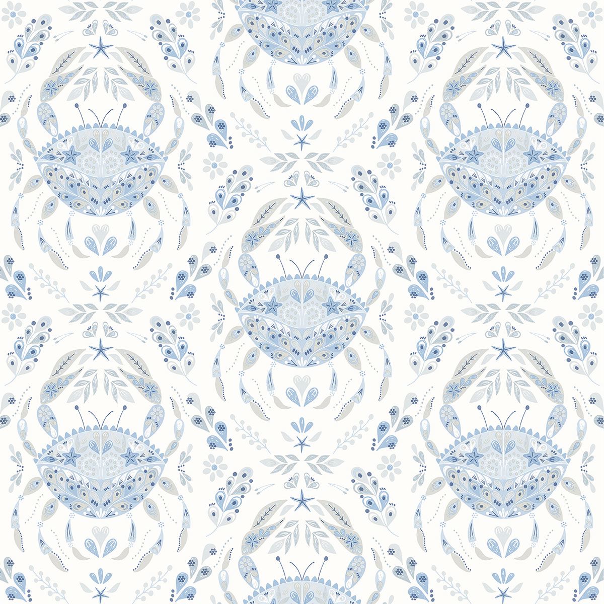 3120-13644 Annapolis Light Blue Crustacean Wallpaper