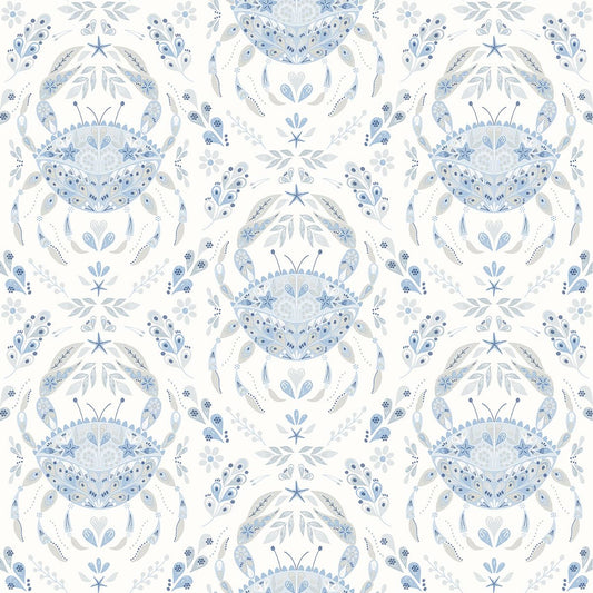 3120-13644 Annapolis Light Blue Crustacean Wallpaper