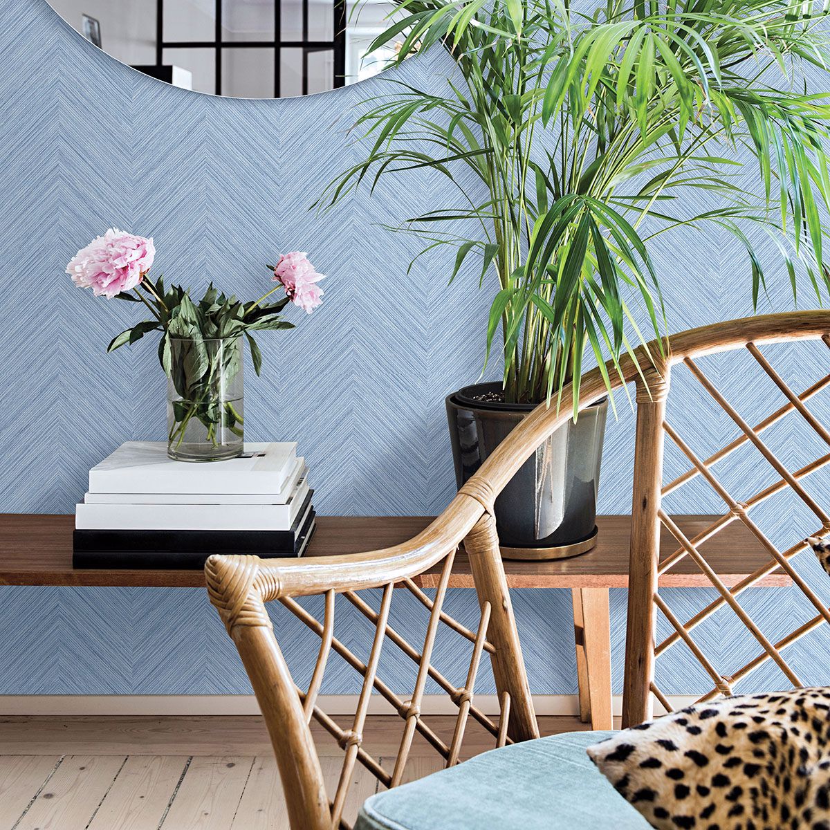 3120-13677 Caladesi Light Blue Faux Linen Wallpaper