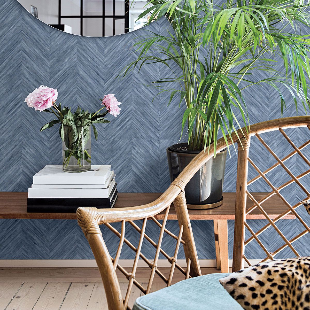 3120-13678 Caladesi Blue Faux Linen Wallpaper